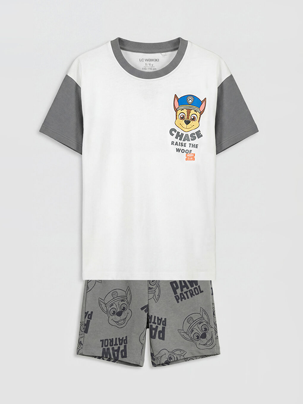 Beyaz Paw Patrol Baskılı Erkek Çocuk Tişört ve Şort-1