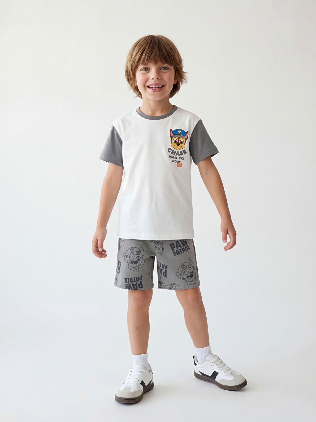 Beyaz Paw Patrol Baskılı Erkek Çocuk Tişört ve Şort