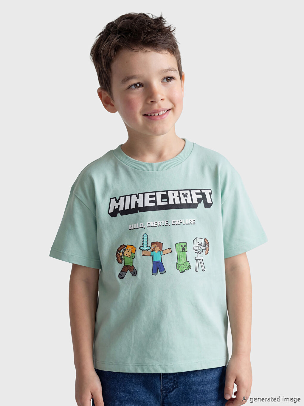 Minecraft Printed Boys' T-Shirt-1