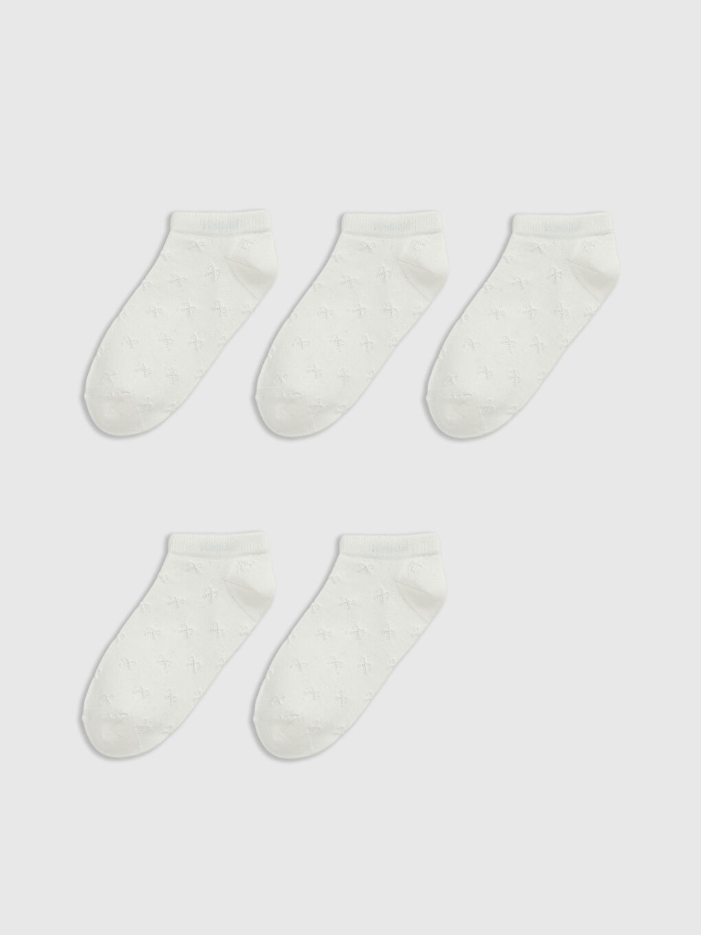 Bow Patterned Women's Trainer Socks 5-Pack