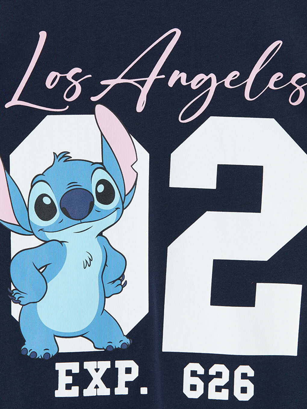 Lacivert Stitch Baskılı Kız Çocuk Tişört-2