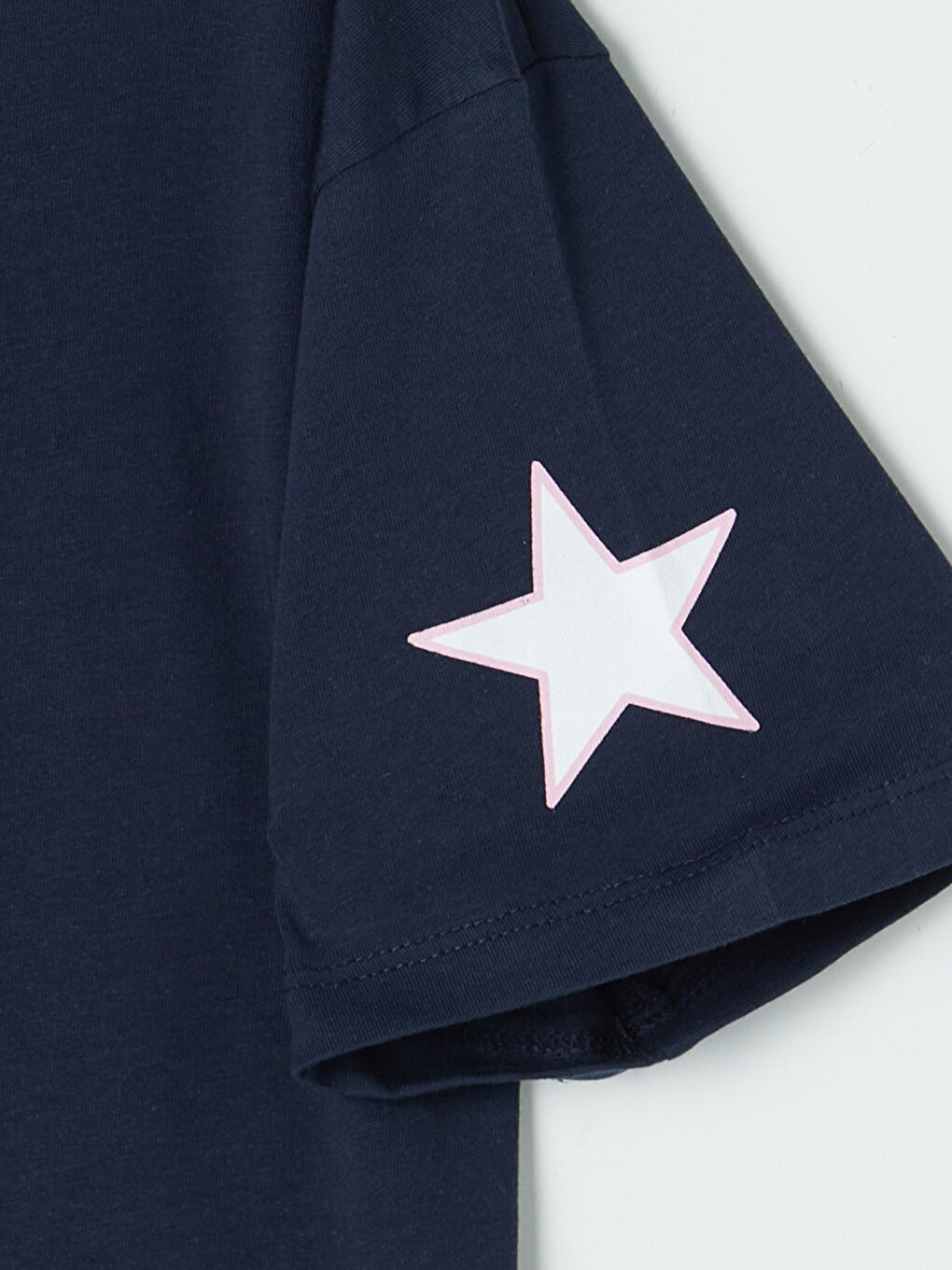 Lacivert Stitch Baskılı Kız Çocuk Tişört-3