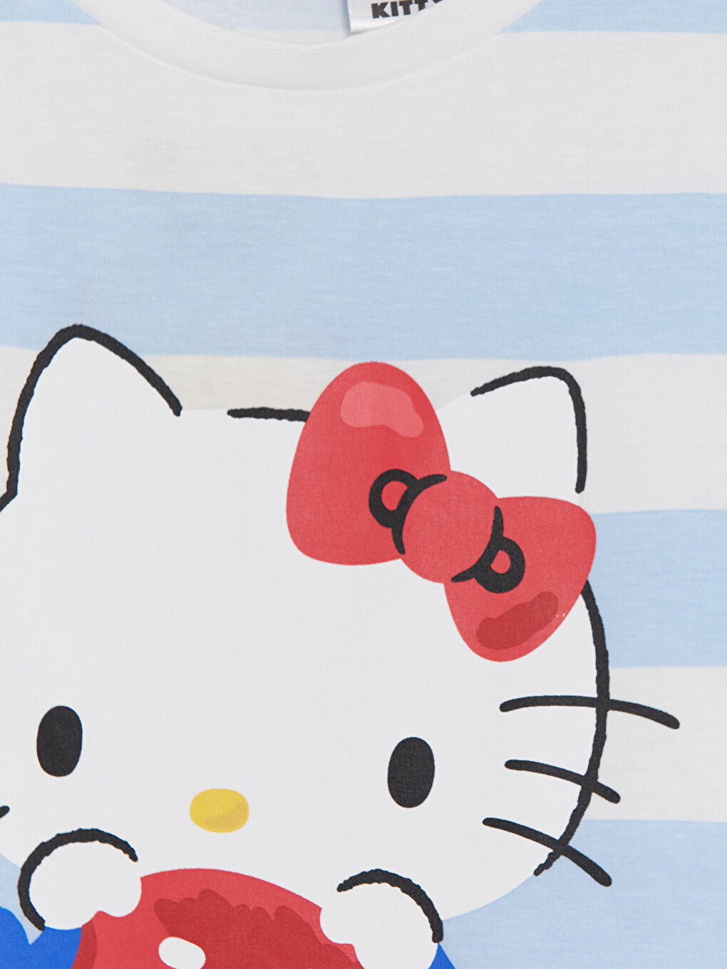 Mavi Bisiklet Yaka Hello Kitty Baskılı Kız Çocuk Tişört-1