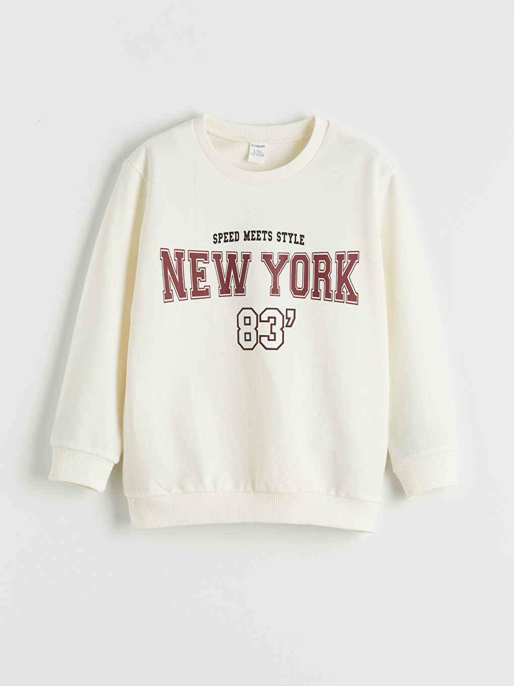 Bej New York Baskılı Erkek Çocuk Sweatshirt