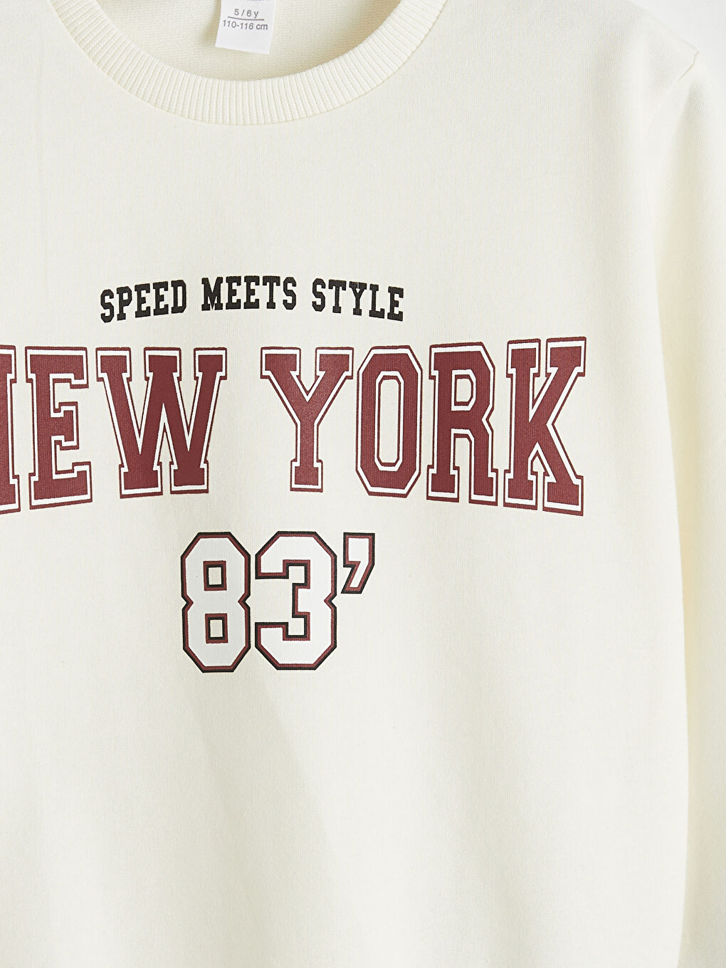 Bej New York Baskılı Erkek Çocuk Sweatshirt-2