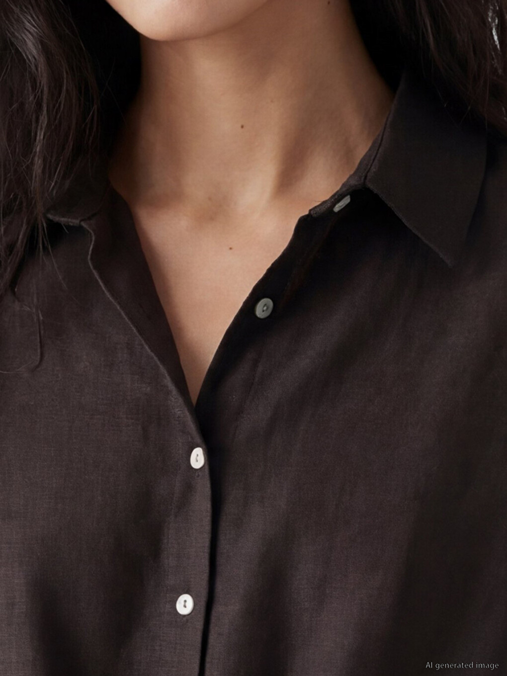 Crop Linen Blend Women's Shirt-2