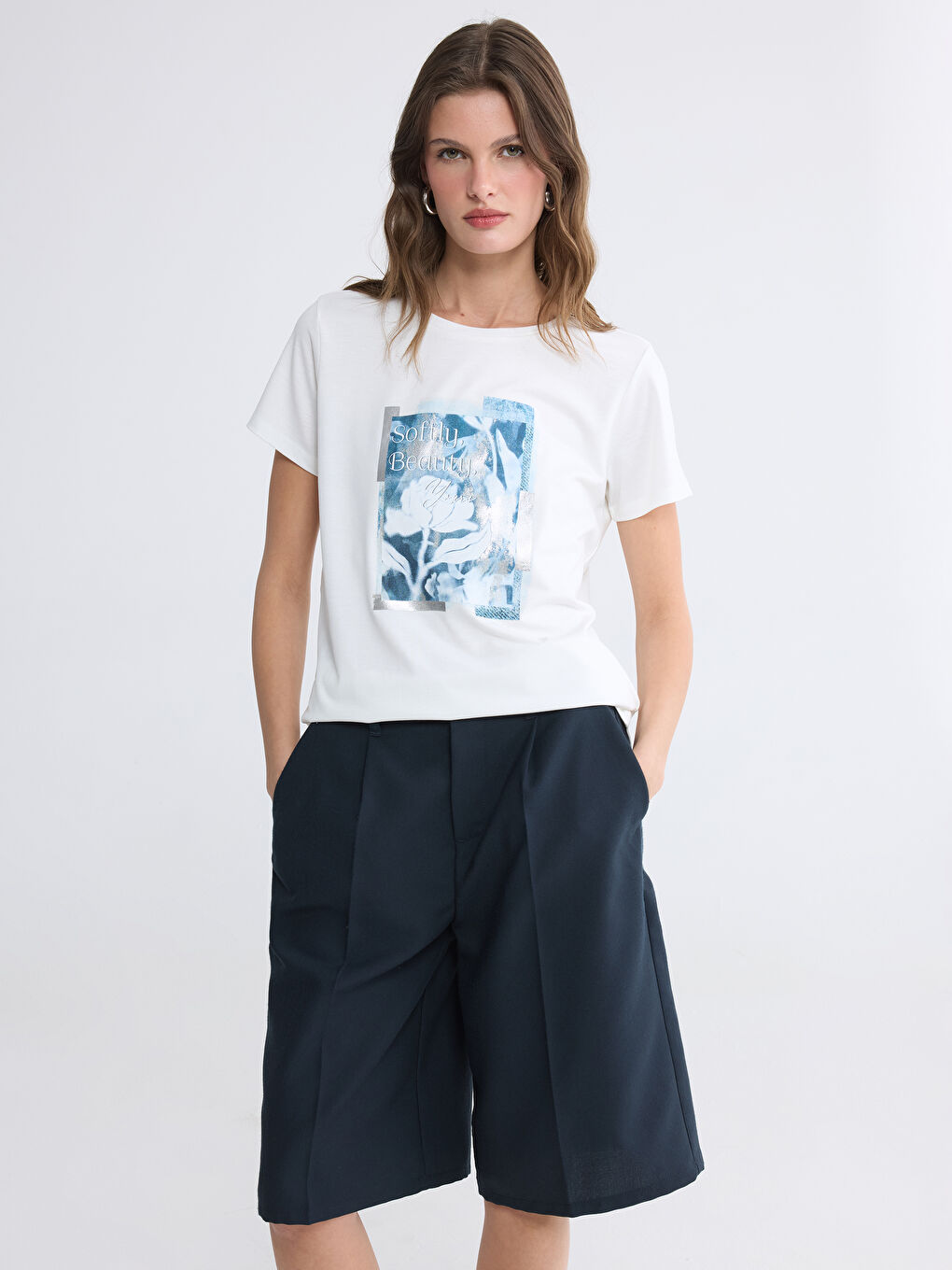 Crew Neck Printed Women's T-Shirt