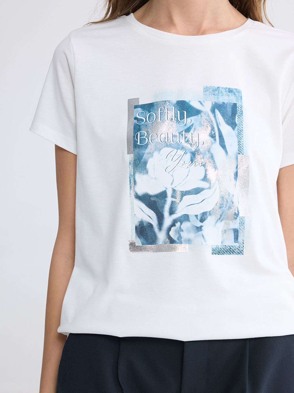 Crew Neck Printed Women's T-Shirt-2