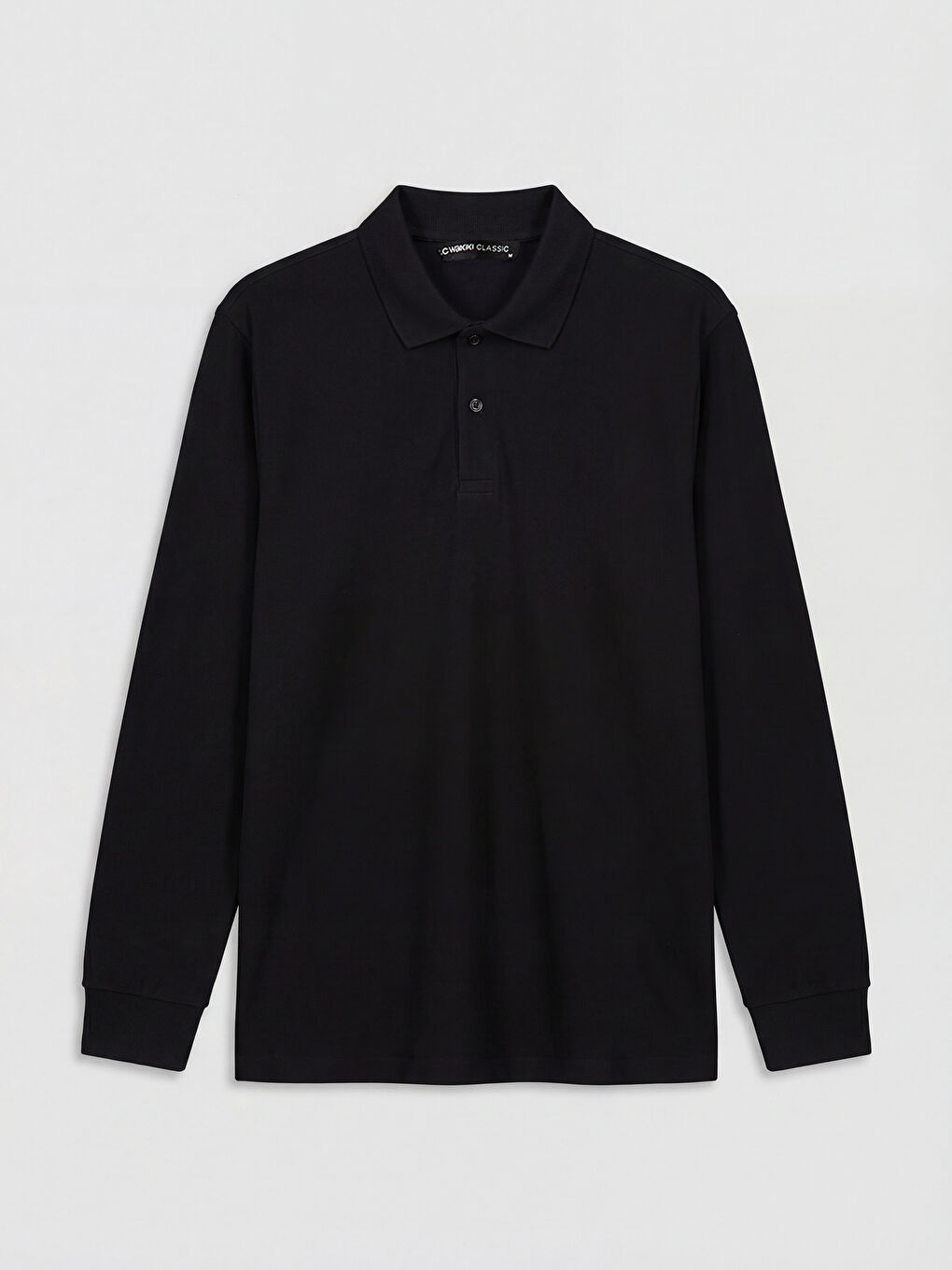 Siyah Polo Yaka Uzun Kollu Pike Erkek Tişört		
-4