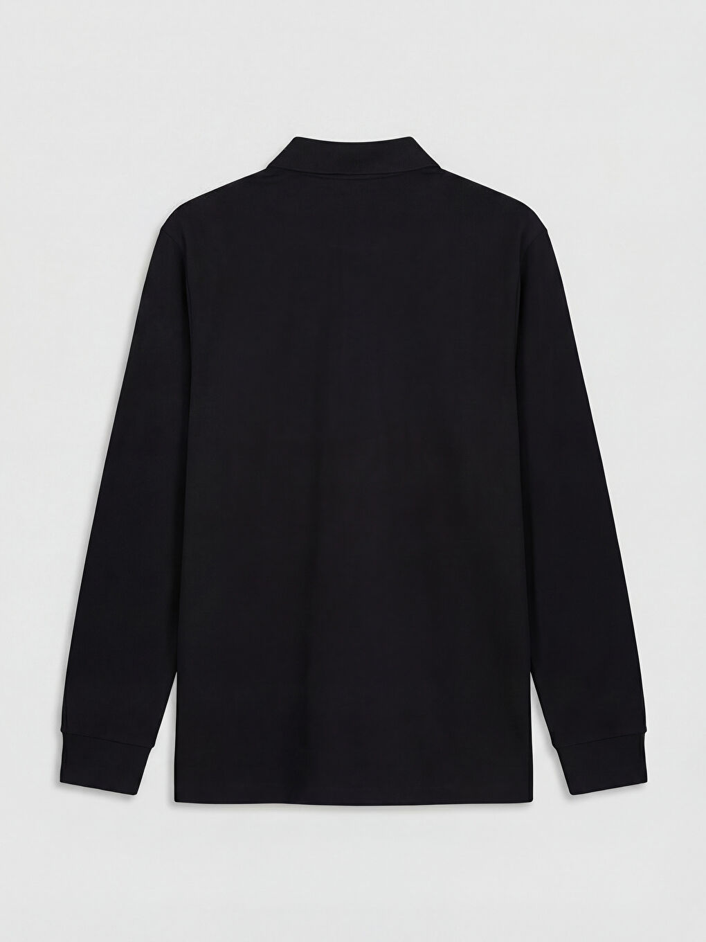 Siyah Polo Yaka Uzun Kollu Pike Erkek Tişört		
-5