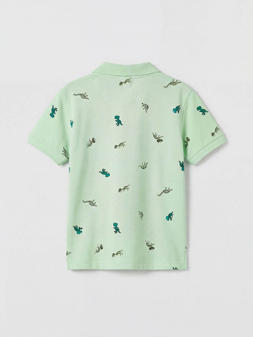 Yeşil Polo Yaka Desenli Erkek Çocuk Pike Tişört-1