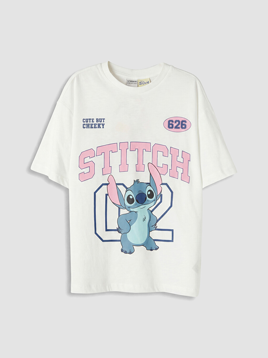 Beyaz Stitch Baskılı Kız Çocuk Takım-1