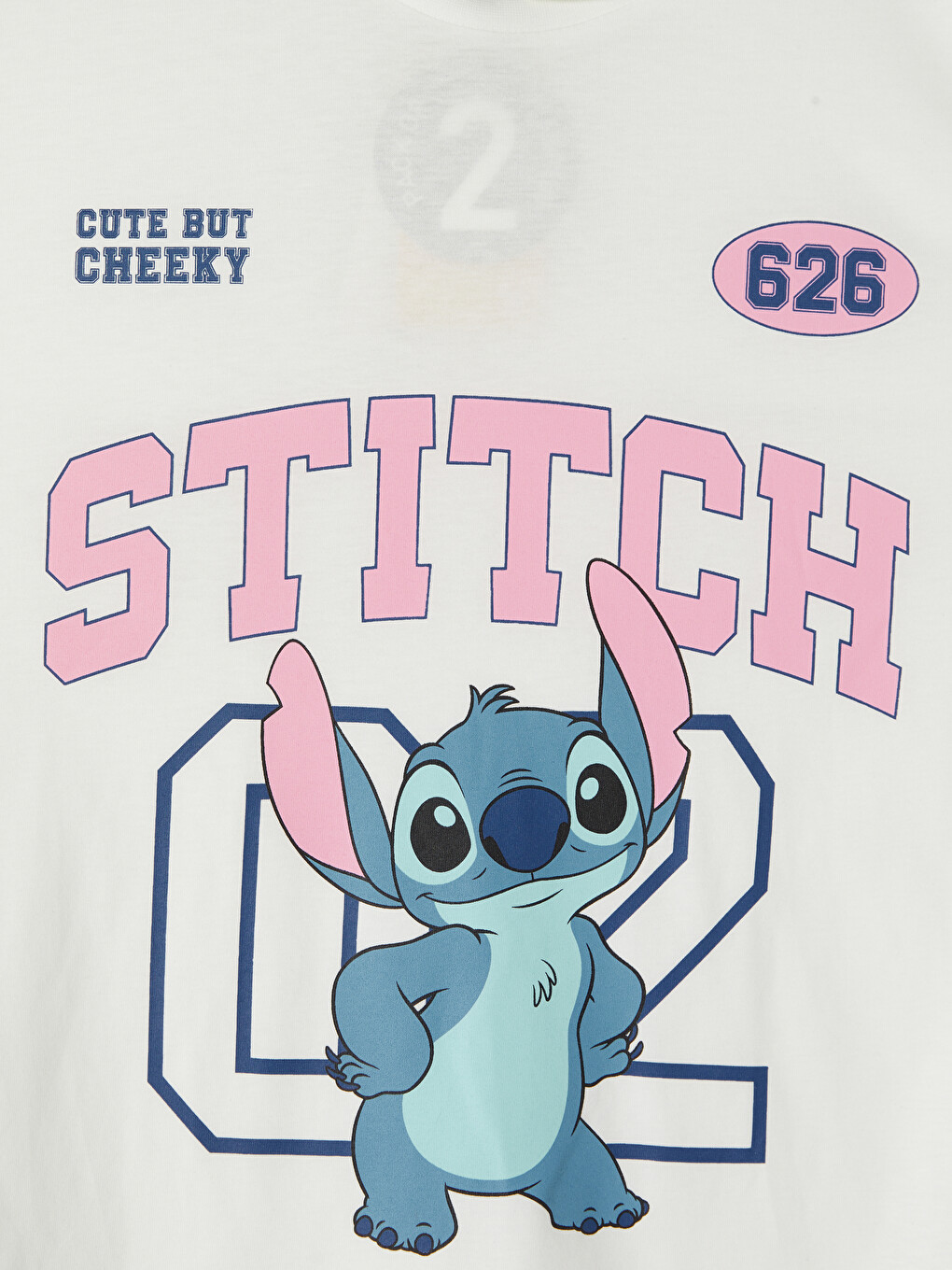 Beyaz Stitch Baskılı Kız Çocuk Takım-2