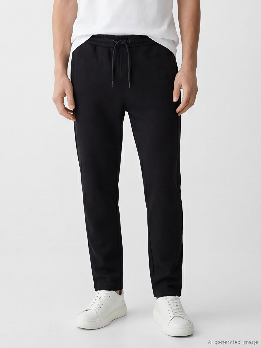 Siyah Standart Kalıp Erkek Eşofman Altı-1