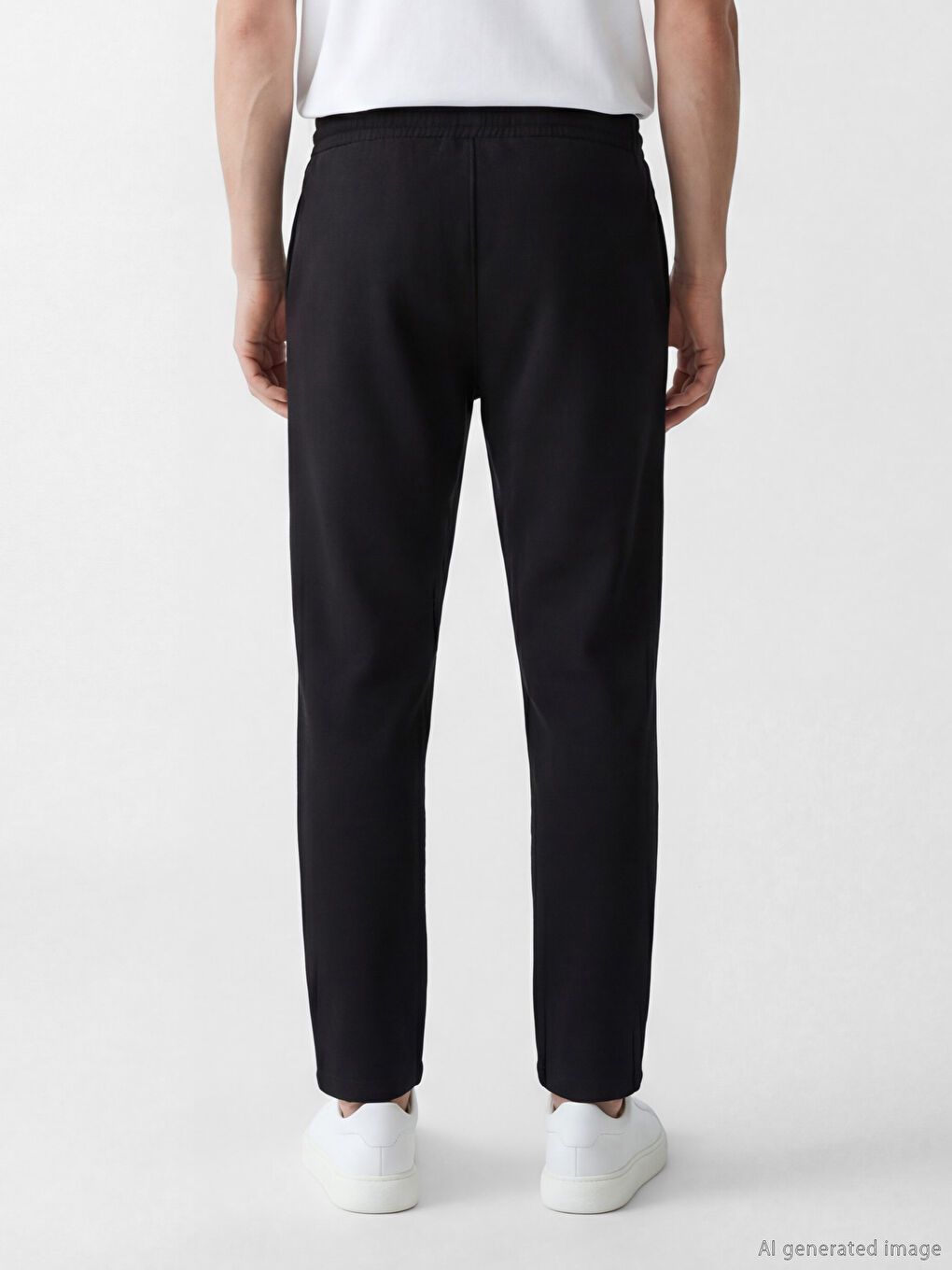 Siyah Standart Kalıp Erkek Eşofman Altı-2