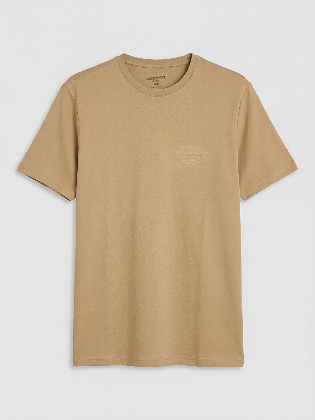 Kahverengi Bisiklet Yaka Baskılı Erkek Tişört