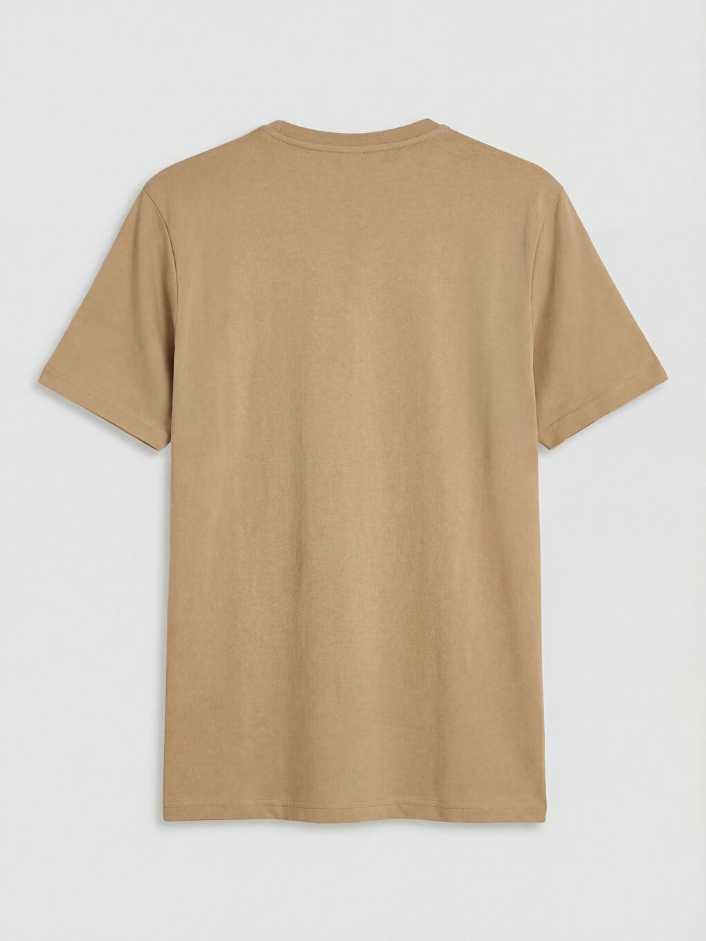 Kahverengi Bisiklet Yaka Baskılı Erkek Tişört-1