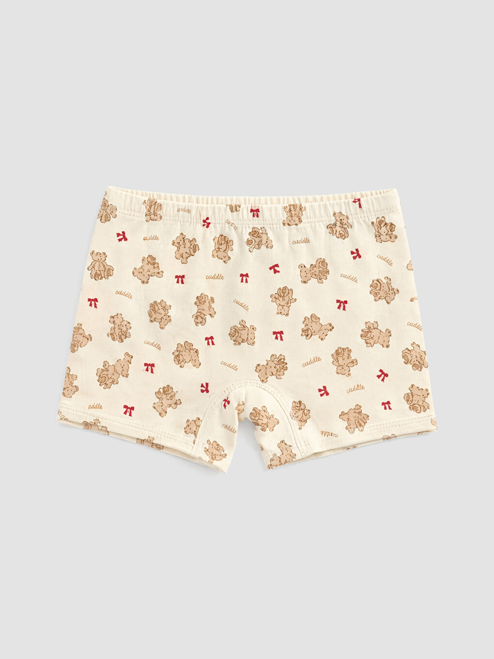 Ekru Baskılı Kız Çocuk Boxer 3'lü-1