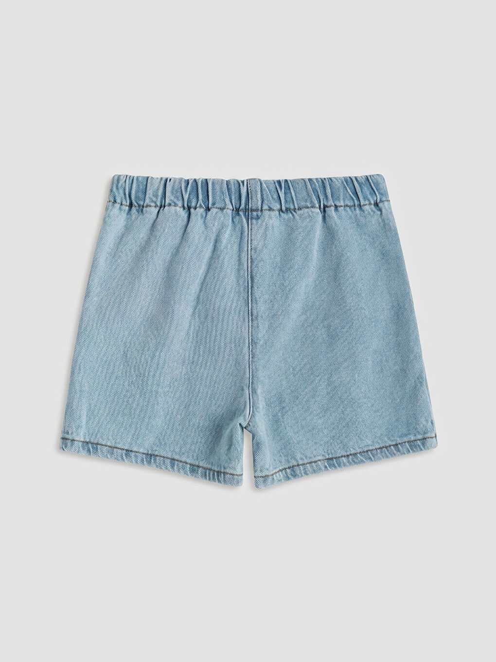 Mavi Nakışlı Kız Çocuk Jean Şort Etek-1