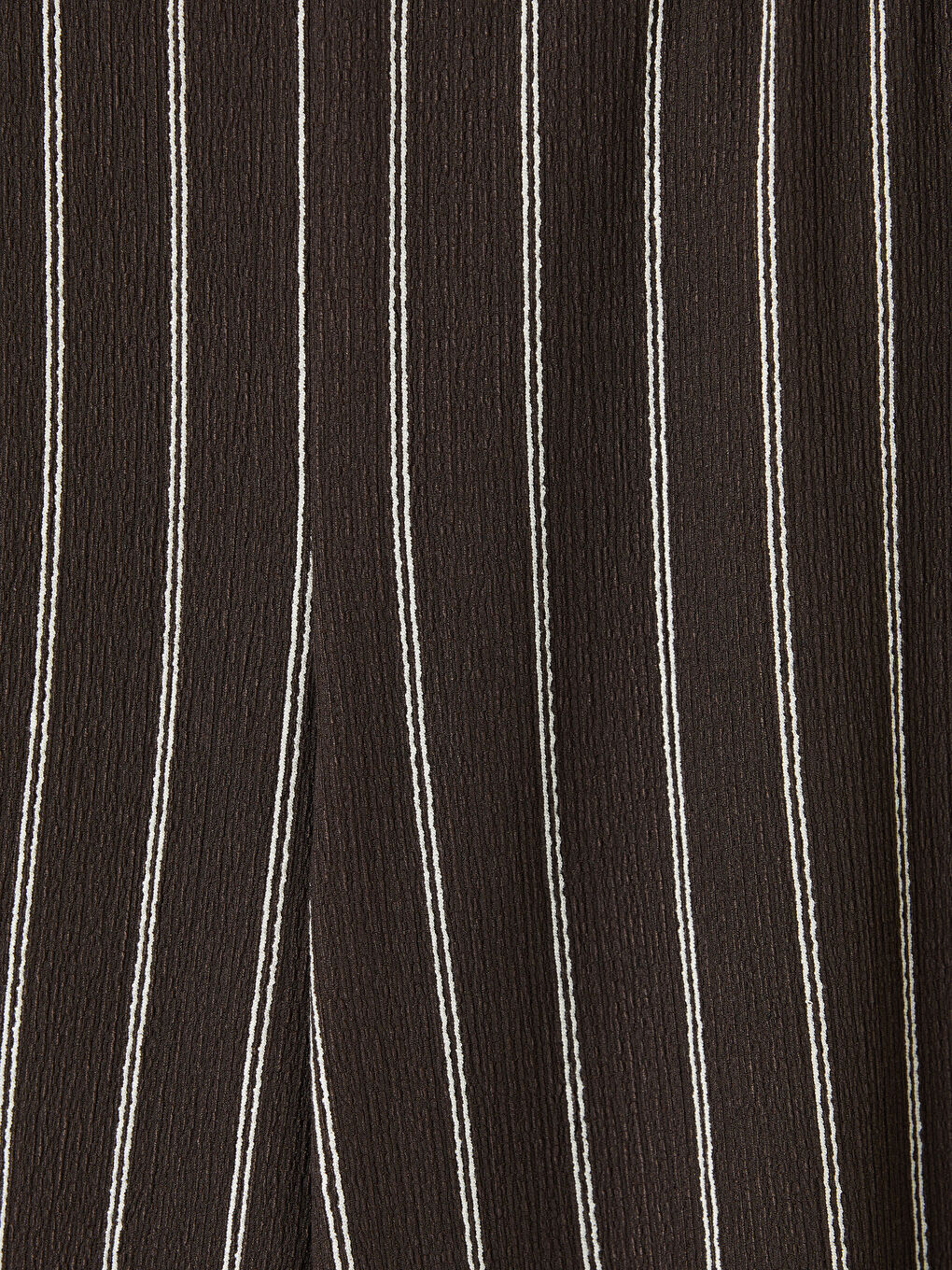 Kahverengi Beli Lastikli Çizgili Kadın Pantolon-2