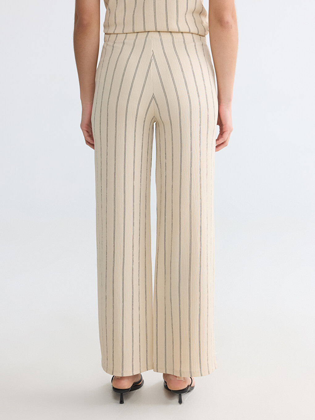 Elastic Waist Striped Women's Trousers-3