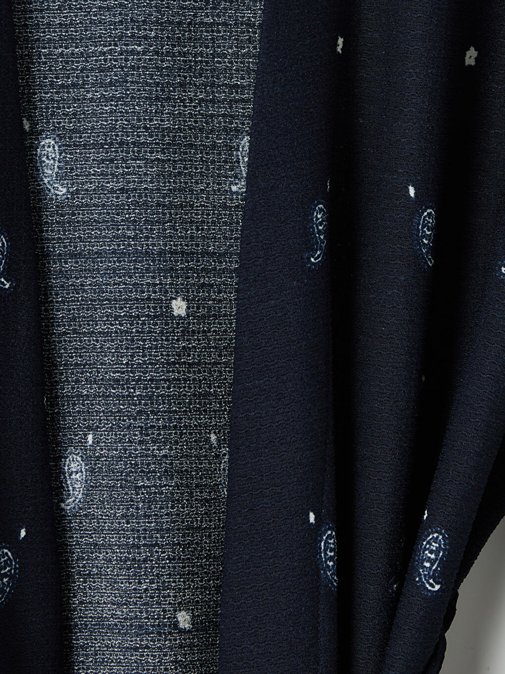 Lacivert Şal Yaka Desenli Kadın Hırka-2