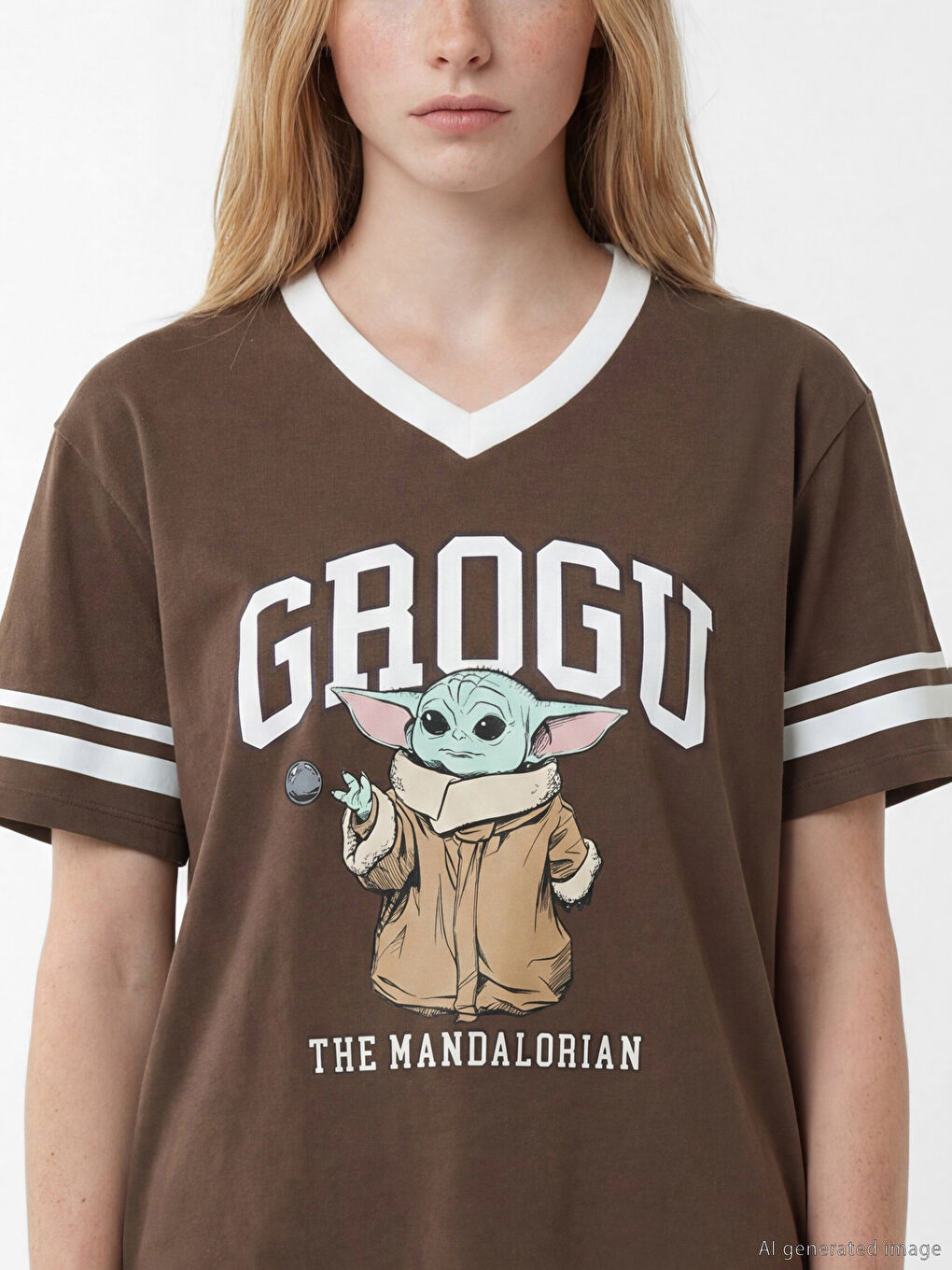 V Neck The Mandalorian Printed Women's T-Shirt-2