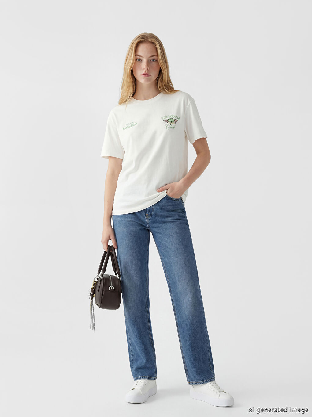 The Mandalorian Baskılı Kadın Tişört-1