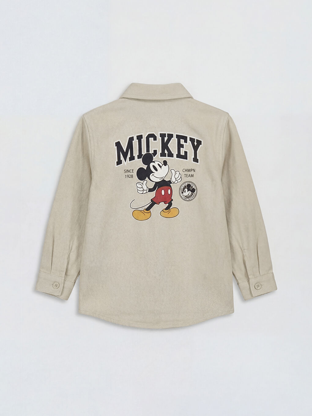 Bej Mickey Mouse Erkek Çocuk Gabardin Gömlek-2