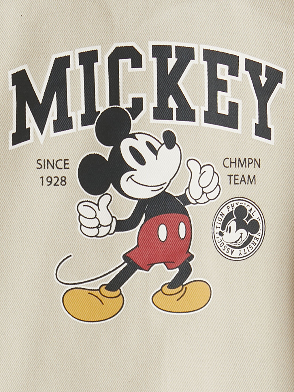 Ekru Mickey Mouse Nakışlı Erkek Çocuk Gömlek-3