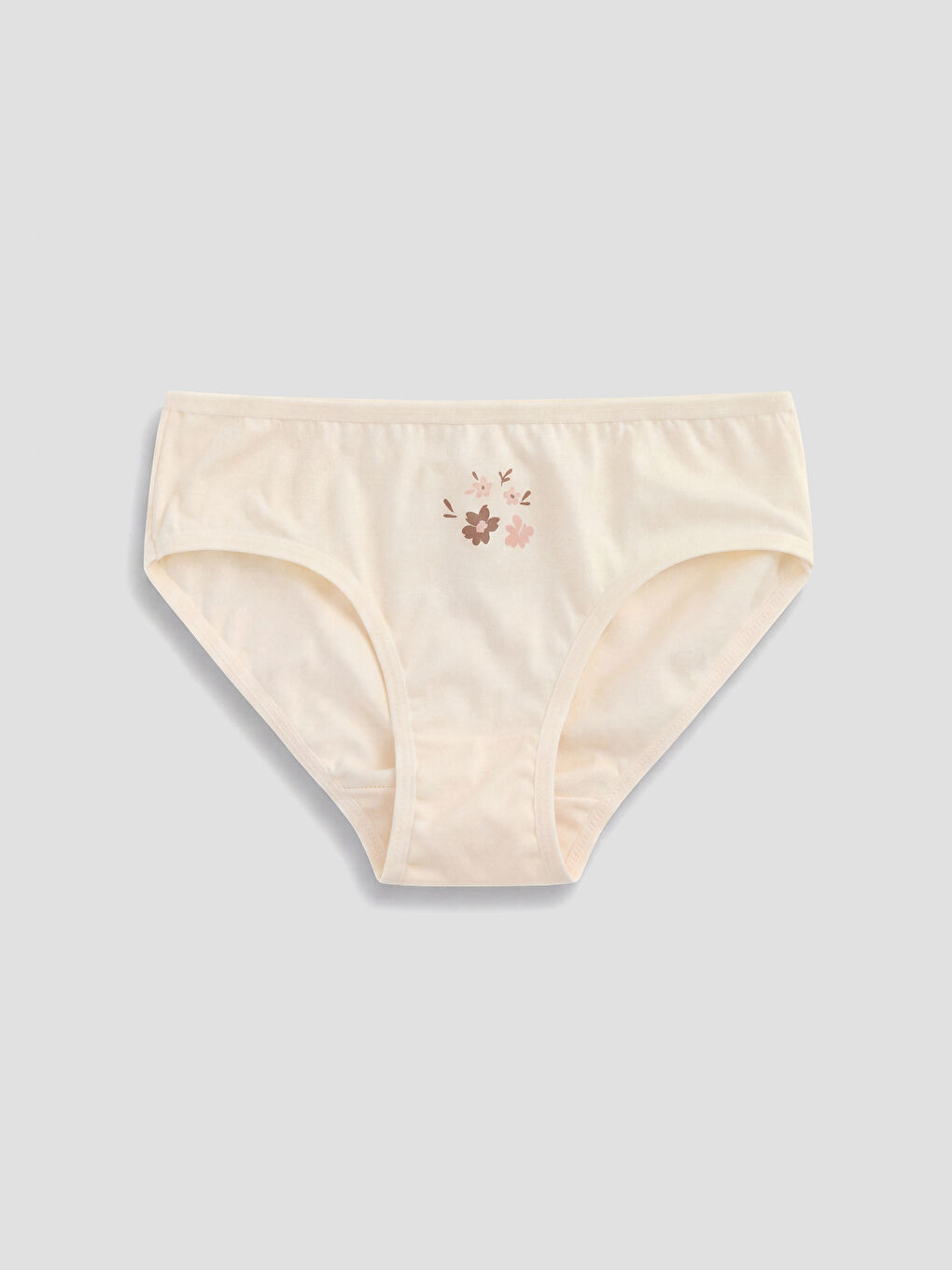 Ekru Çiçekli Kız Çocuk Külot 3'lü-1