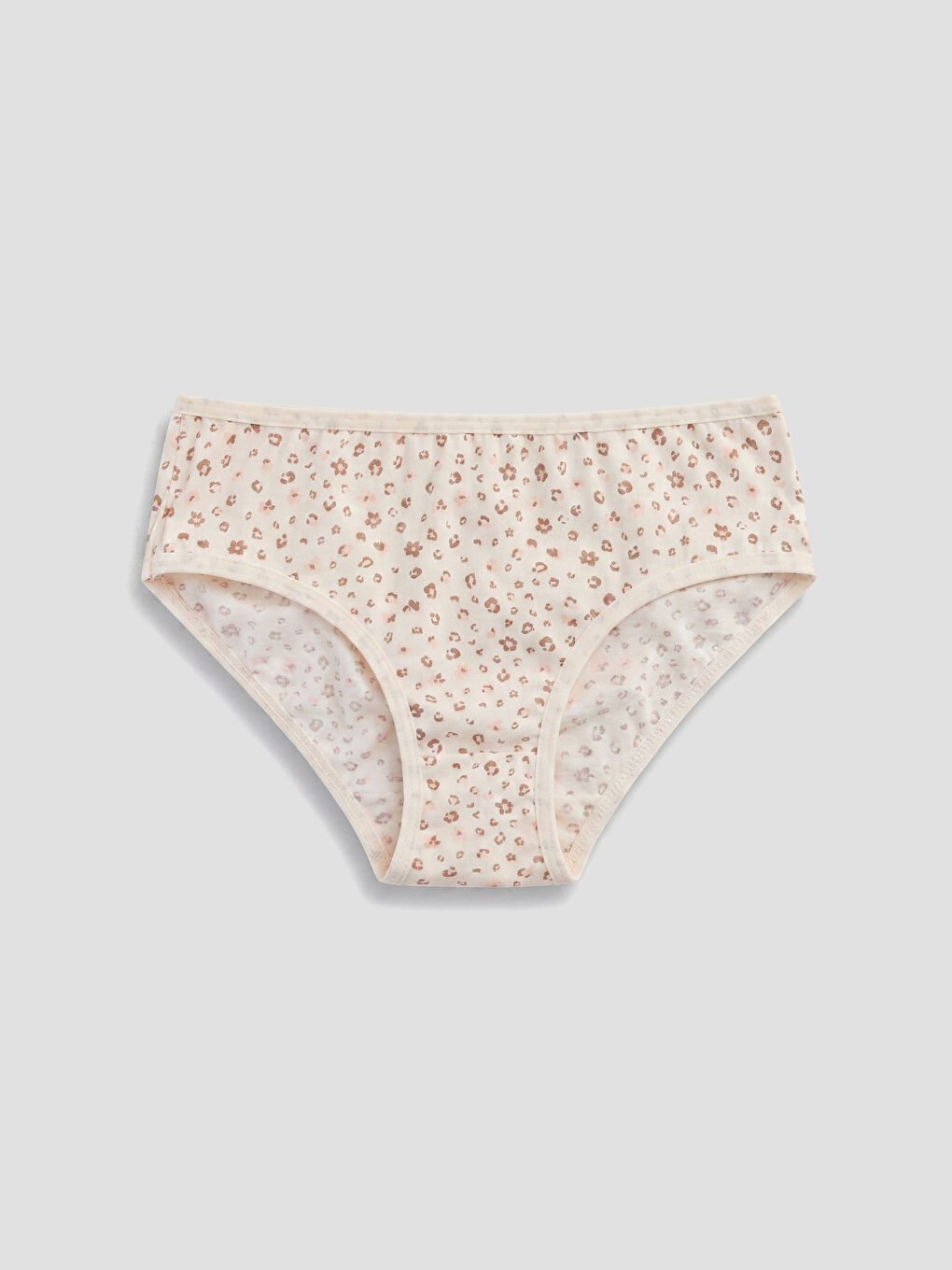 Ekru Çiçekli Kız Çocuk Külot 3'lü-3