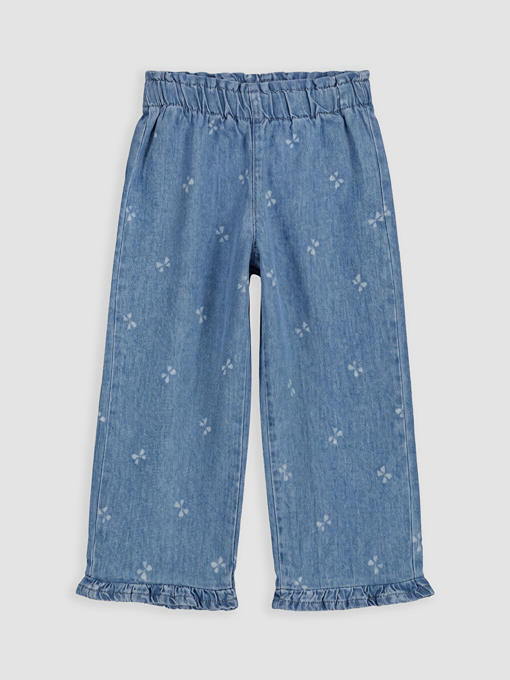 Mavi Kız Bebek Denim Bol Paça Pantolon
