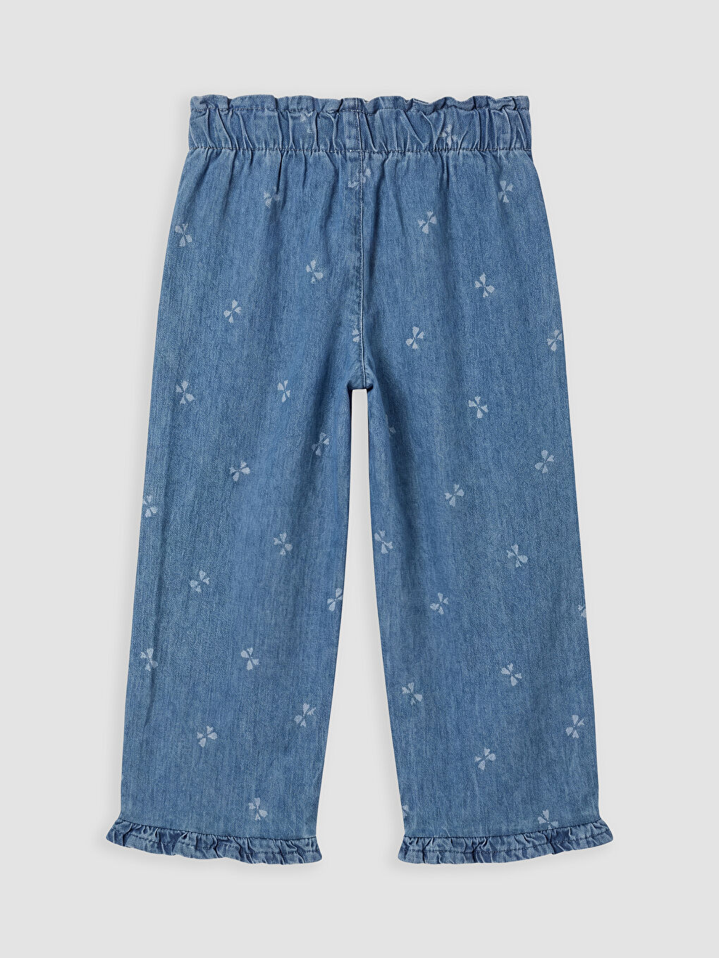 Mavi Kız Bebek Denim Bol Paça Pantolon-1