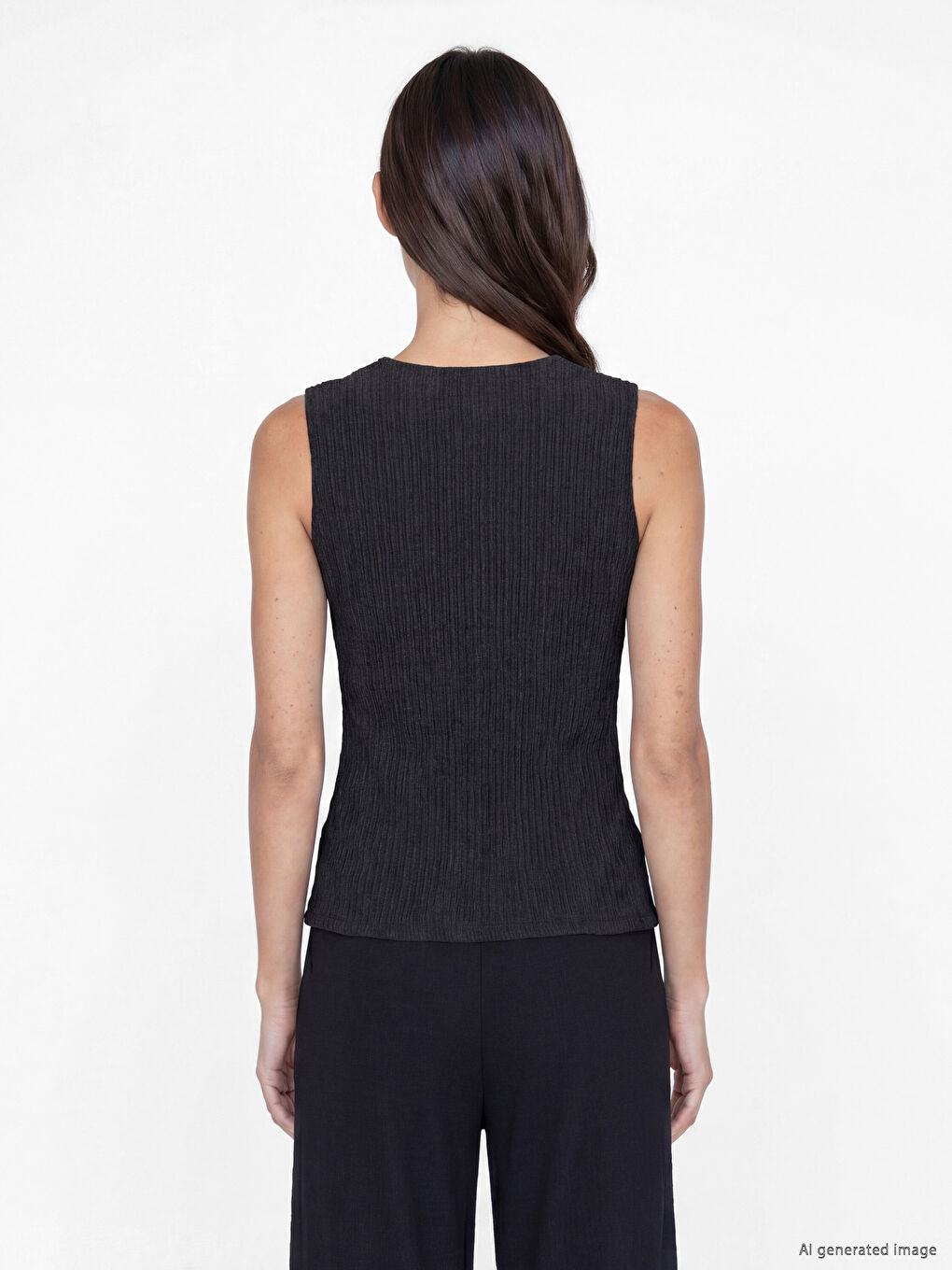 V Neck Buttoned Women's Tank Top-3