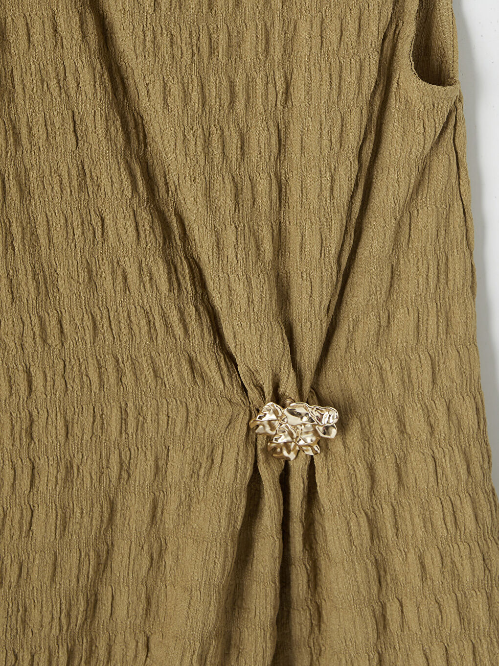 Sarı Bisiklet Yaka Aplikeli Büzgülü Bluz-2