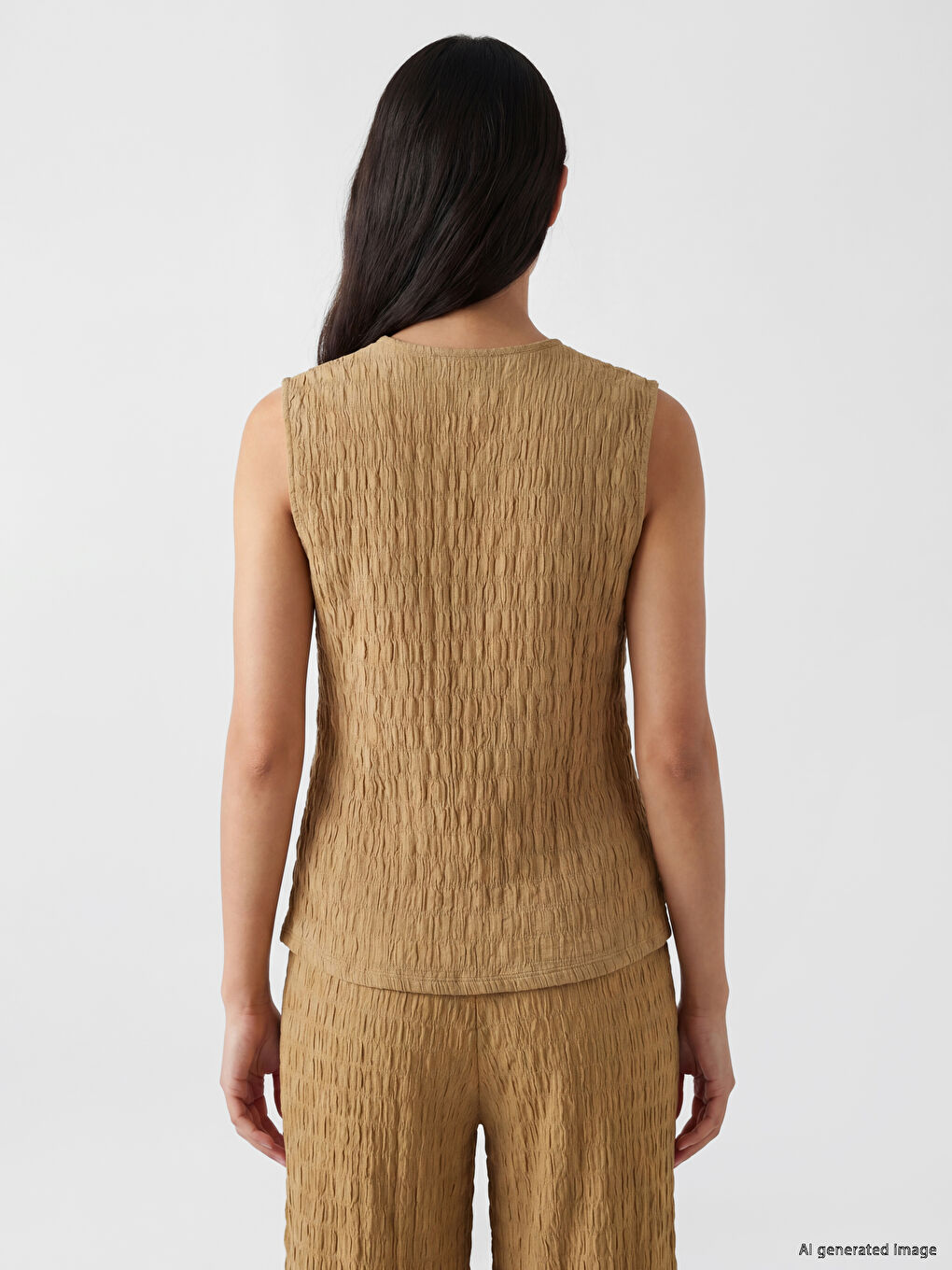Crew Neck Appliquéd Ruched Blouse-3