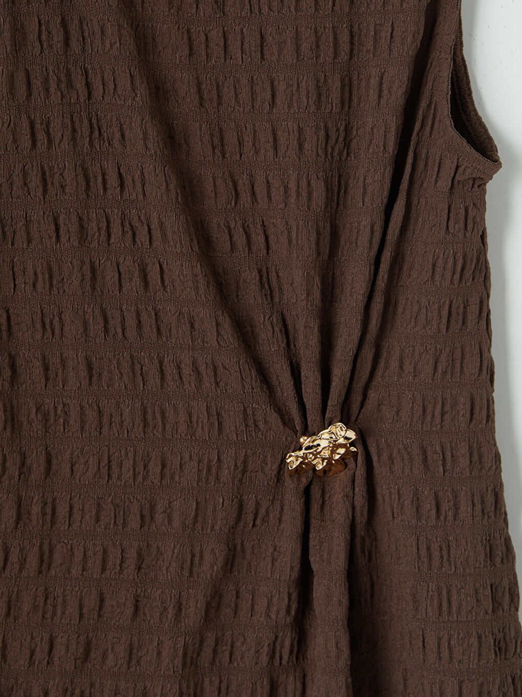 Crew Neck Appliquéd Ruched Blouse-6