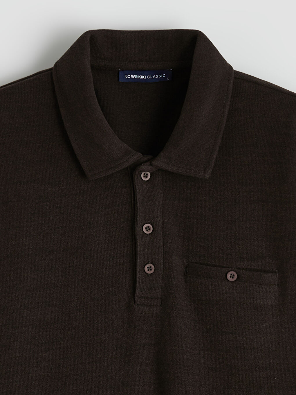 Kahverengi Polo Yaka Erkek Sweatshirt-5