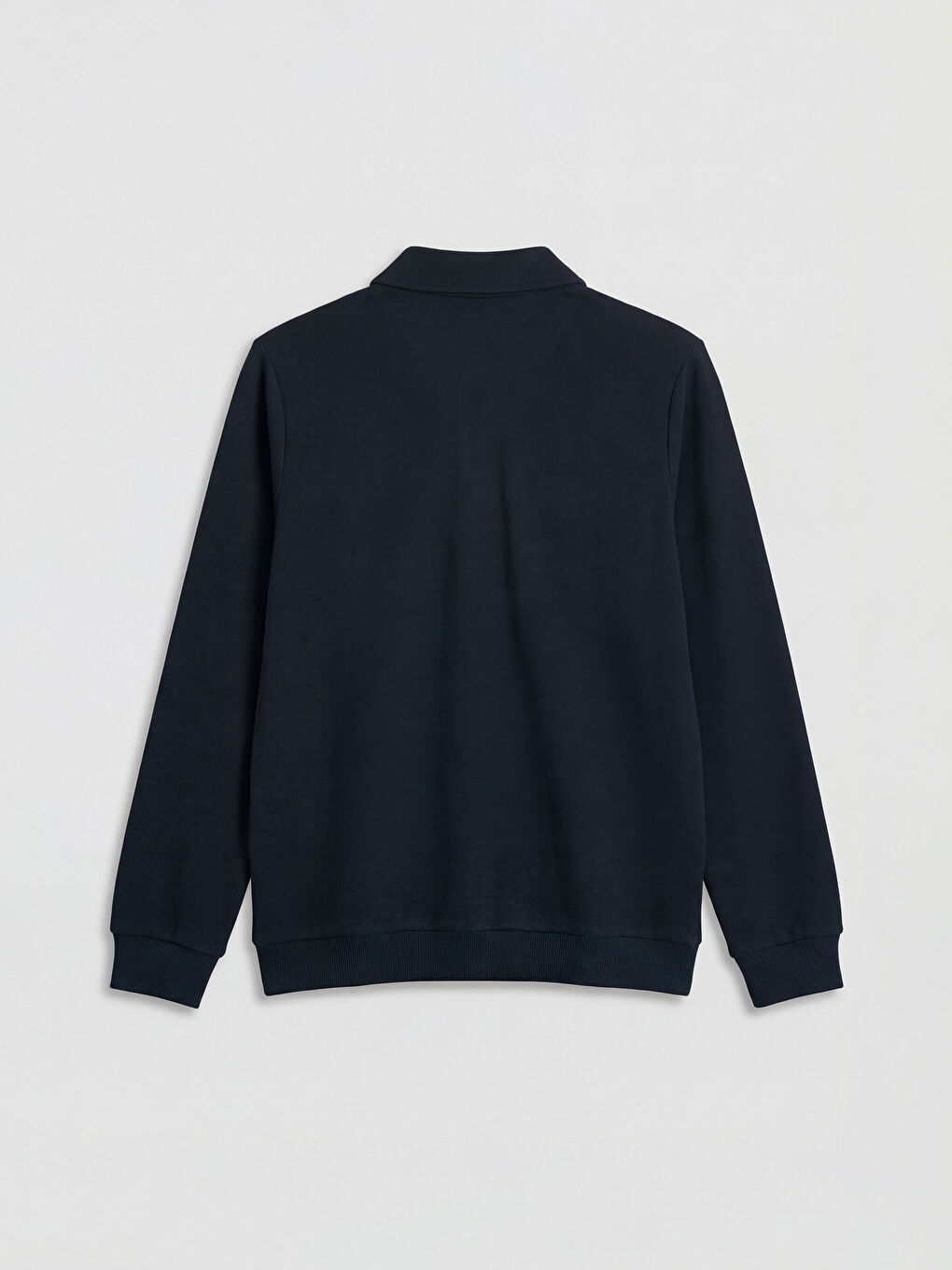 Lacivert Polo Yaka Erkek Sweatshirt-1