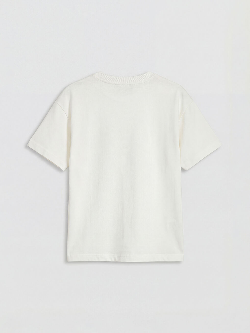 Ekru Bisiklet Yaka Baskılı Erkek Çocuk Tişört-1