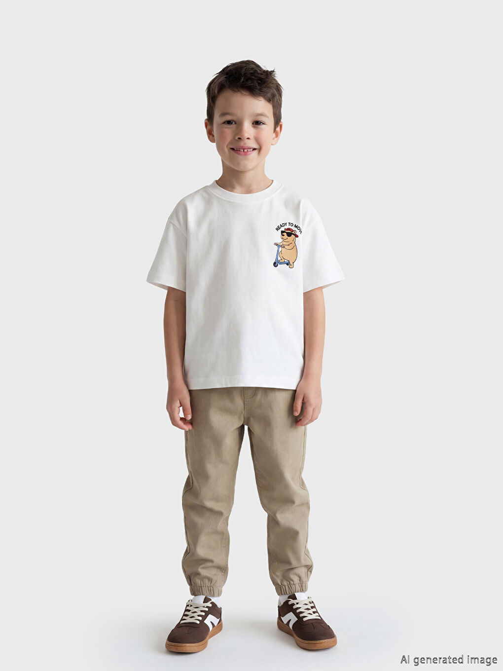 T-shirt à col rond imprimé garçon-1