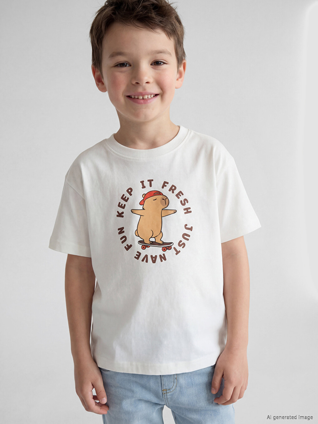 Crew Neck Boys' Knitted T-shirt