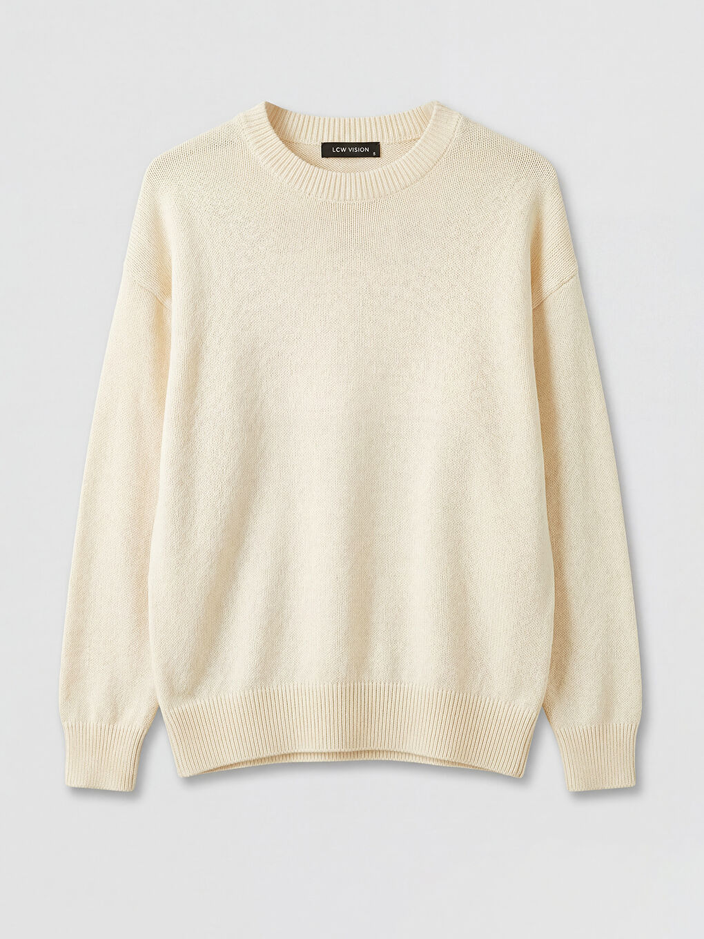 Ekru Bisiklet Yaka Kadın Triko Kazak