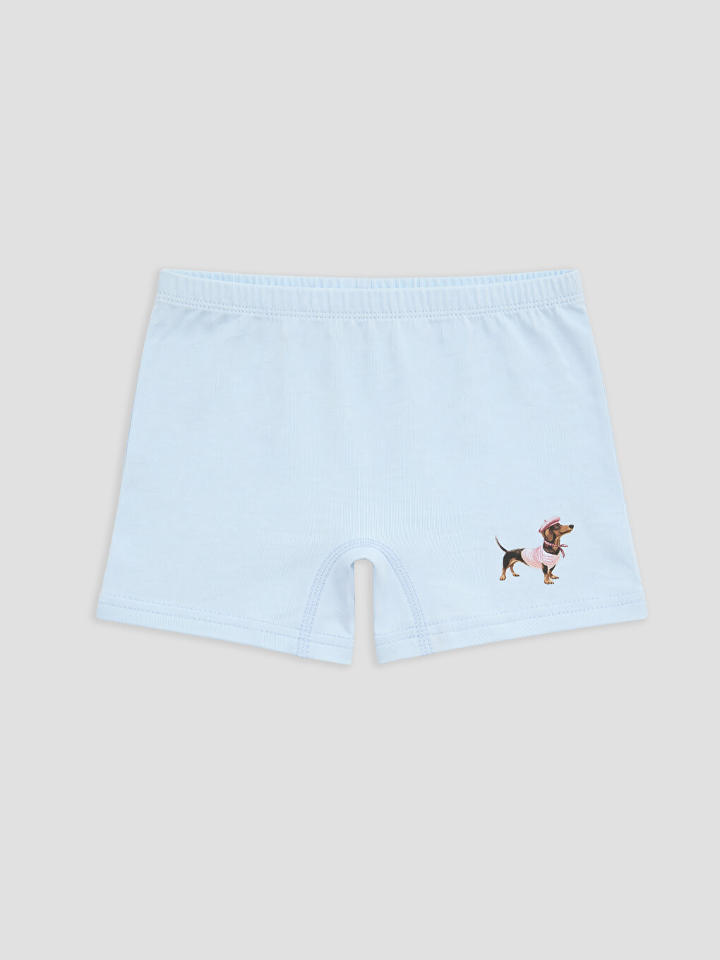 Mavi Baskılı Kız Çocuk Boxer 5'li-1
