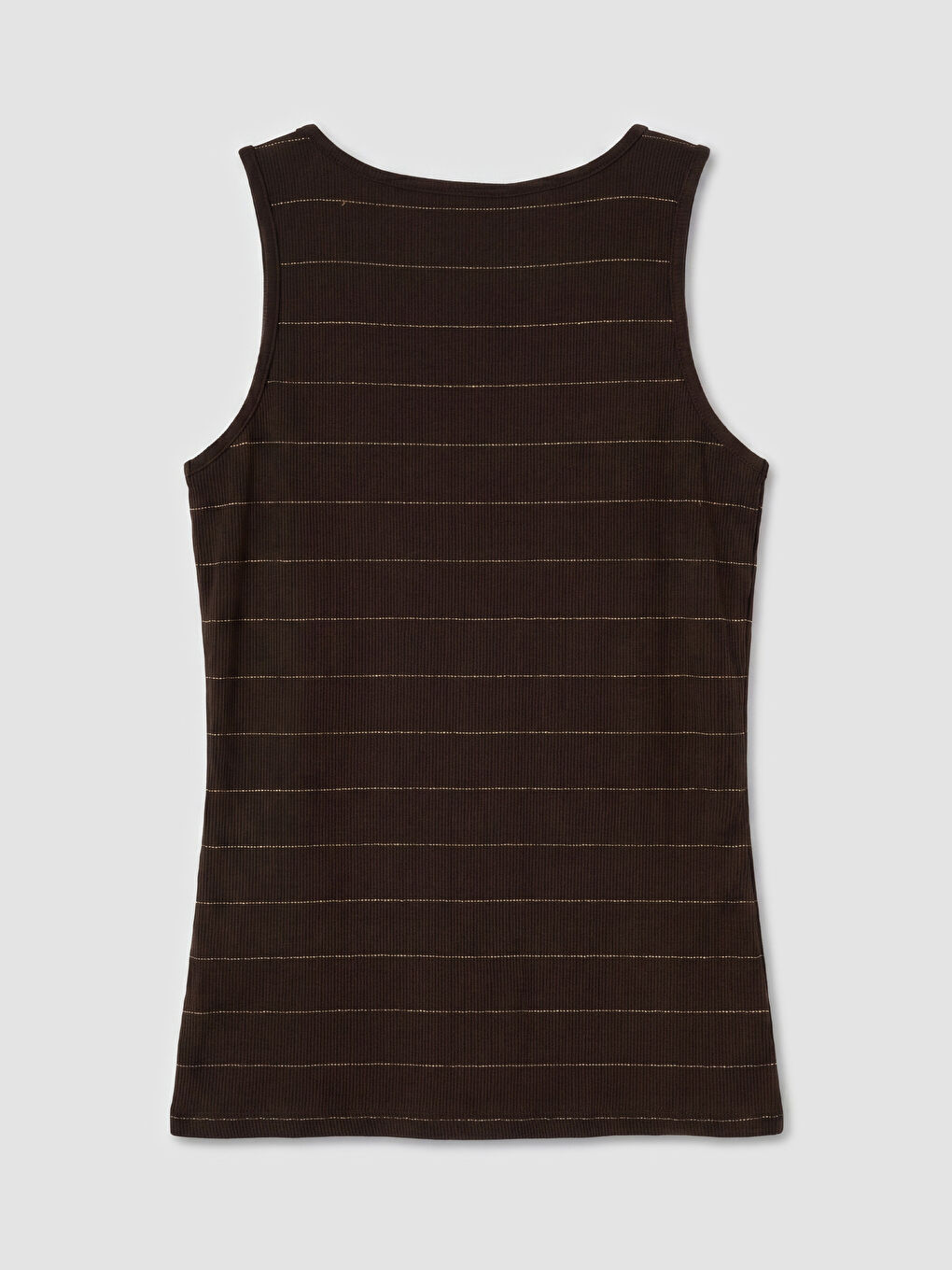 Kahverengi U Yaka Çizgili Kadın Atlet-1