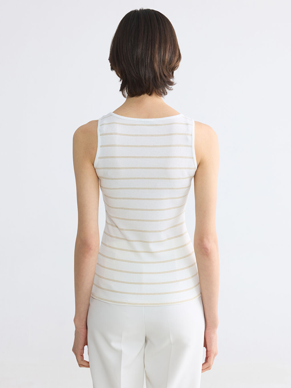 U Neck Striped Women's Tank Top-3