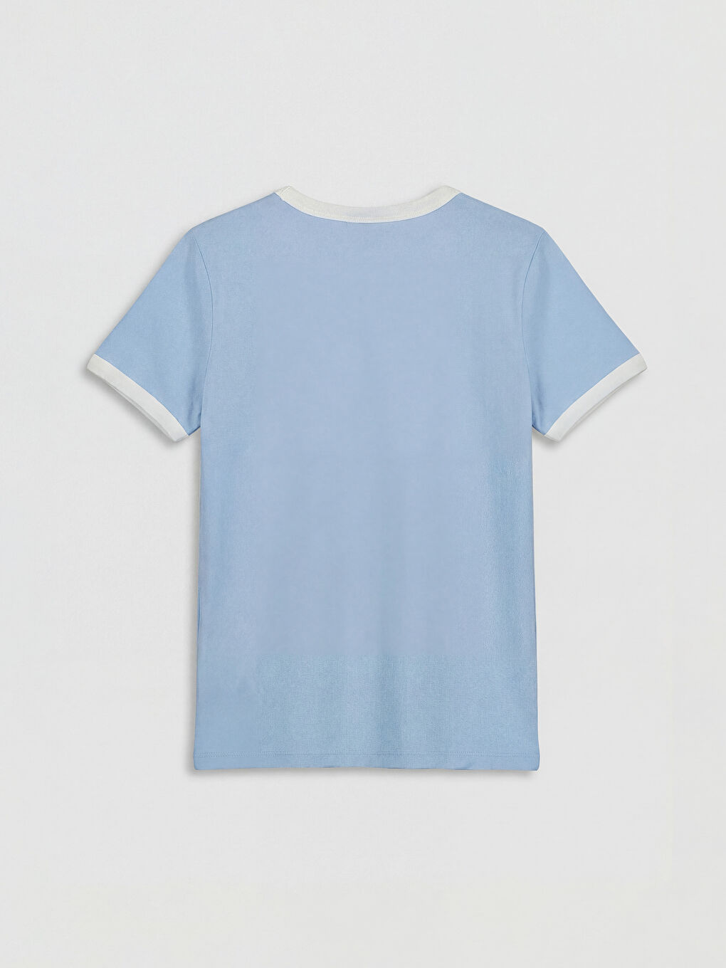 Mavi Bisiklet Yaka Yazı Baskılı Kız Çocuk Tişört-1