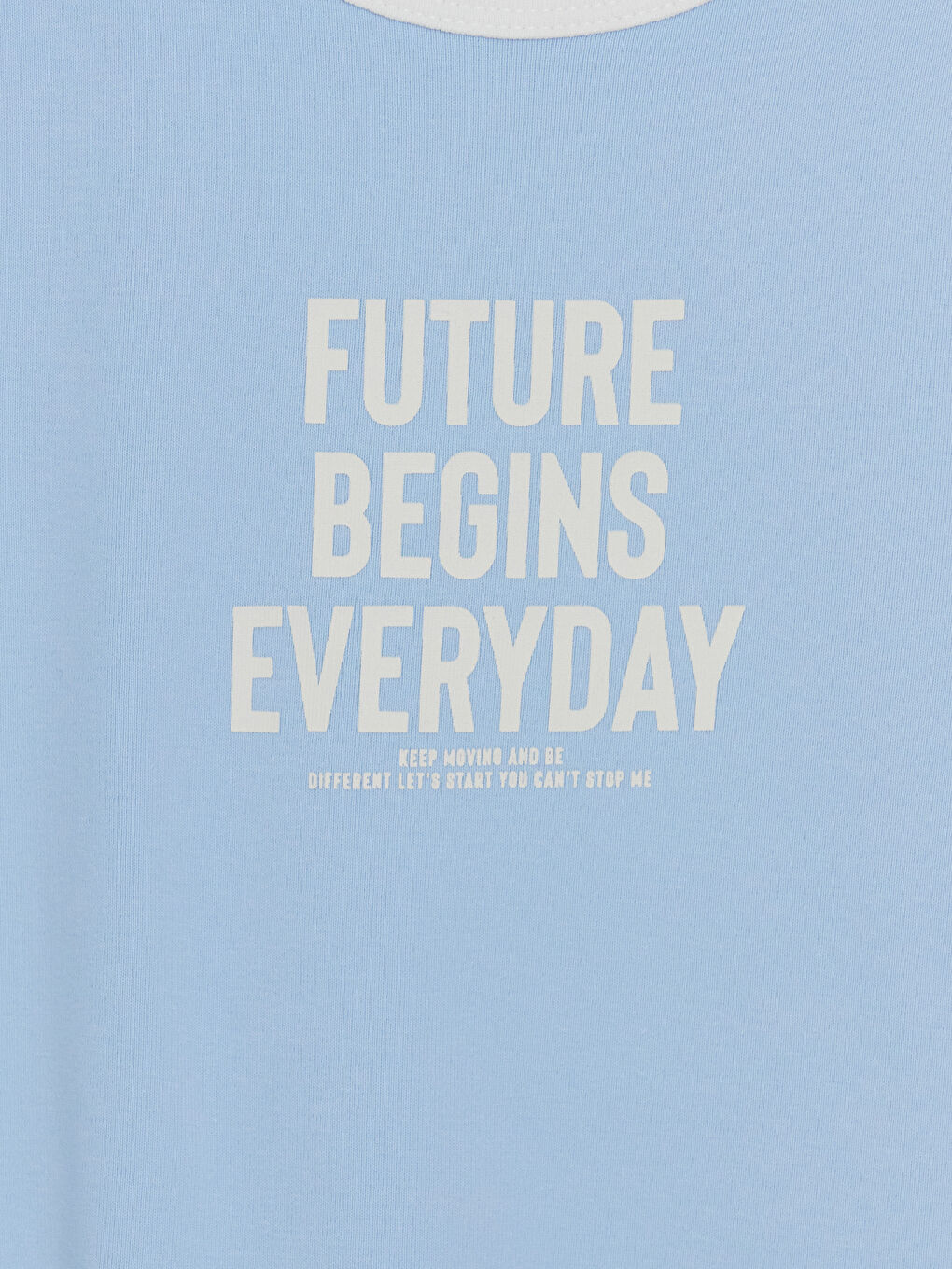 Mavi Bisiklet Yaka Yazı Baskılı Kız Çocuk Tişört-2