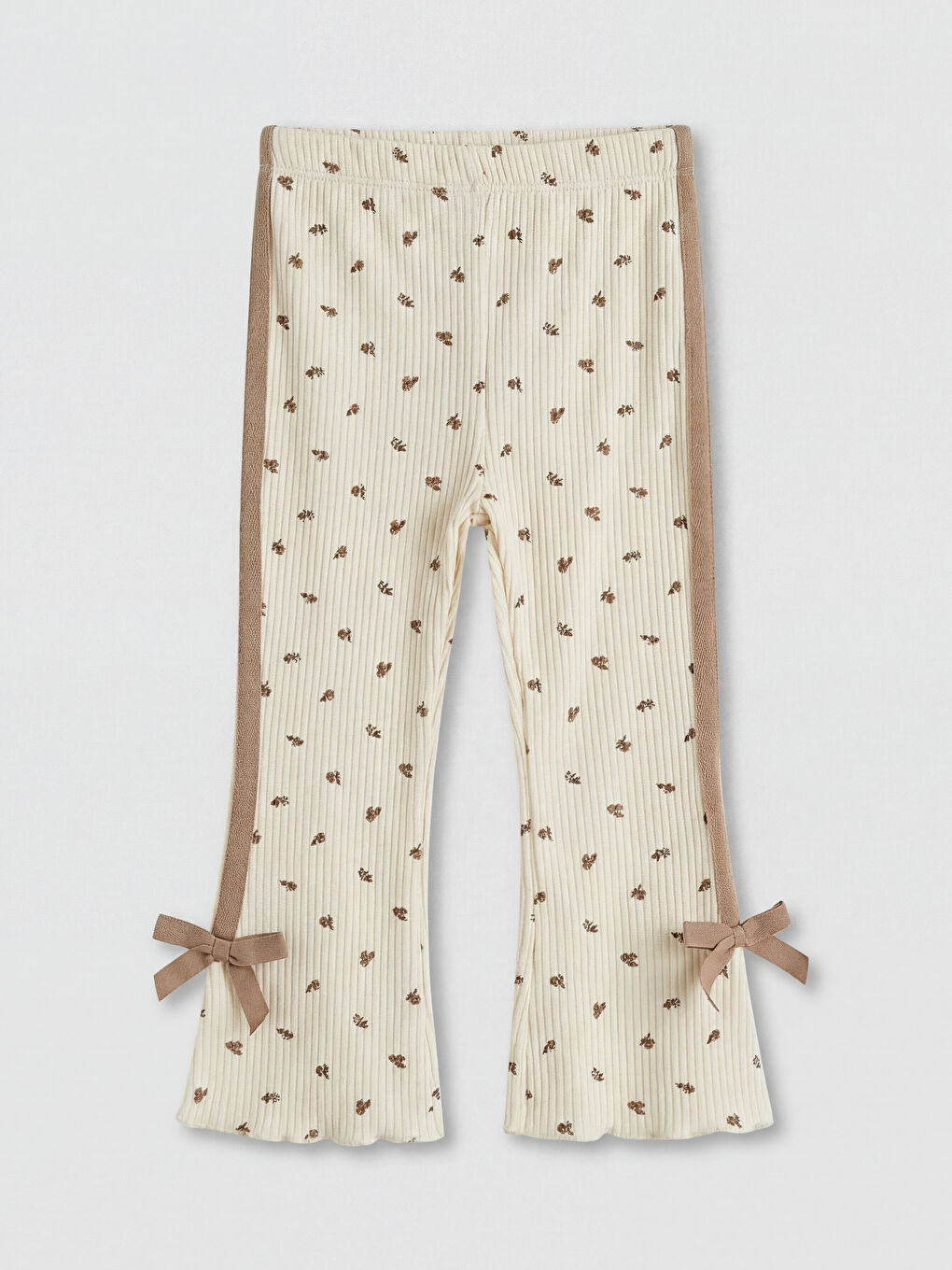 Bej İspanyol Paça Kız Bebek Tayt 2'li-1